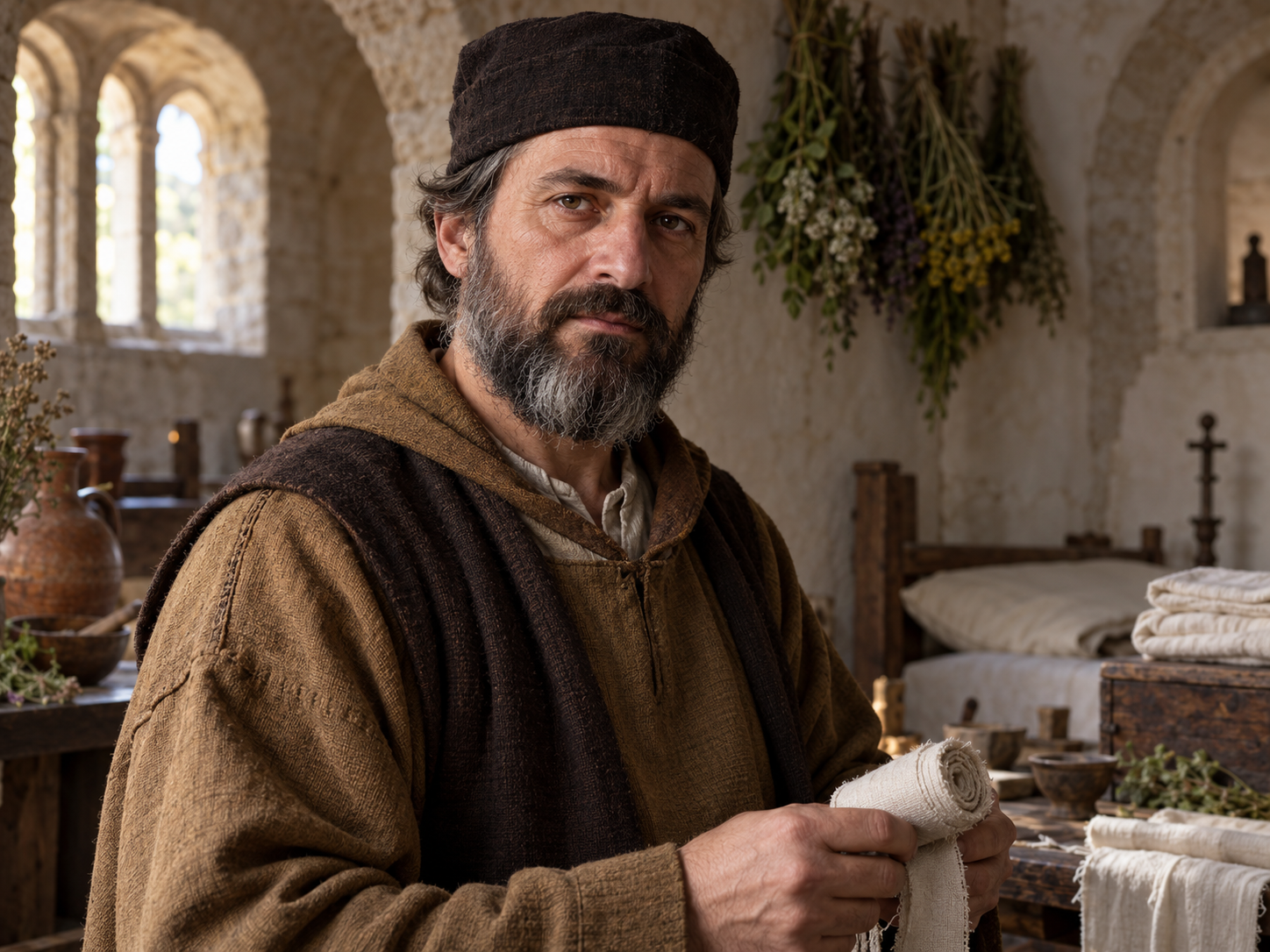 Balkan medieval physician portrait