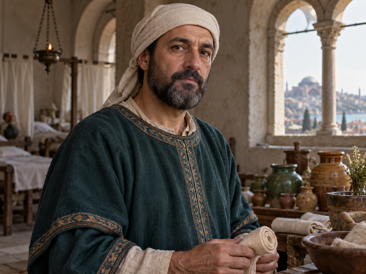 Byzantine medieval physician portrait