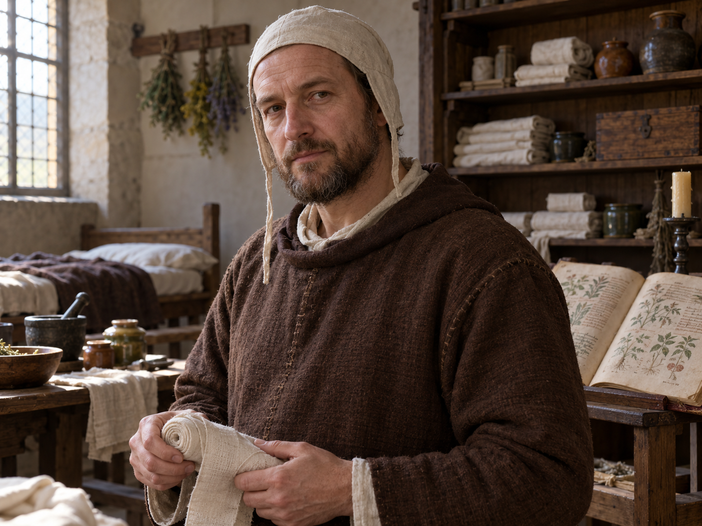 English medieval physician portrait