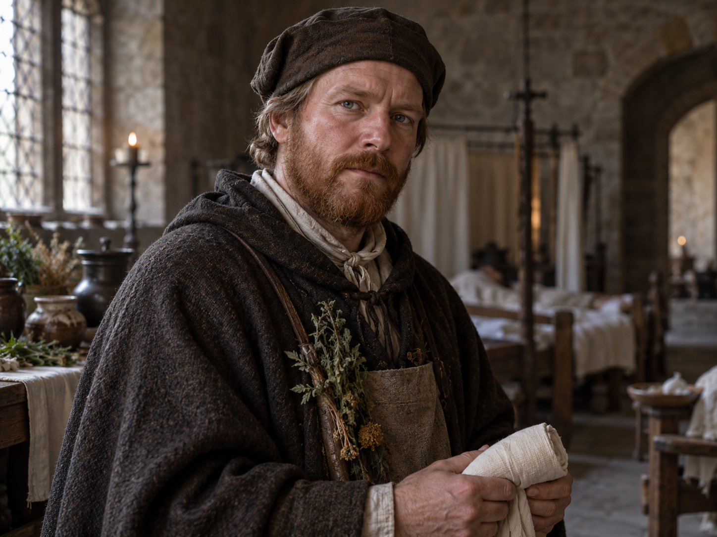 Scottish medieval physician portrait